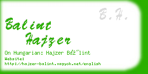 balint hajzer business card